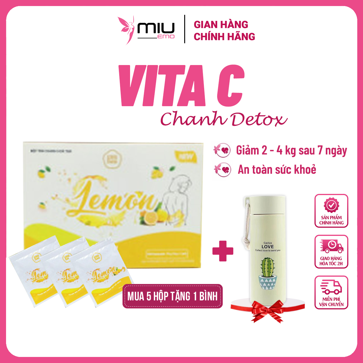 💥combo 5 hộp bột nước ép chanh giảm cân emoslim miu emo giảm từ2-5kg/7days
