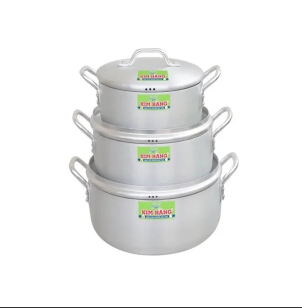 Bộ 3 nồi nhôm kim hằng chính hãng 18-22-26