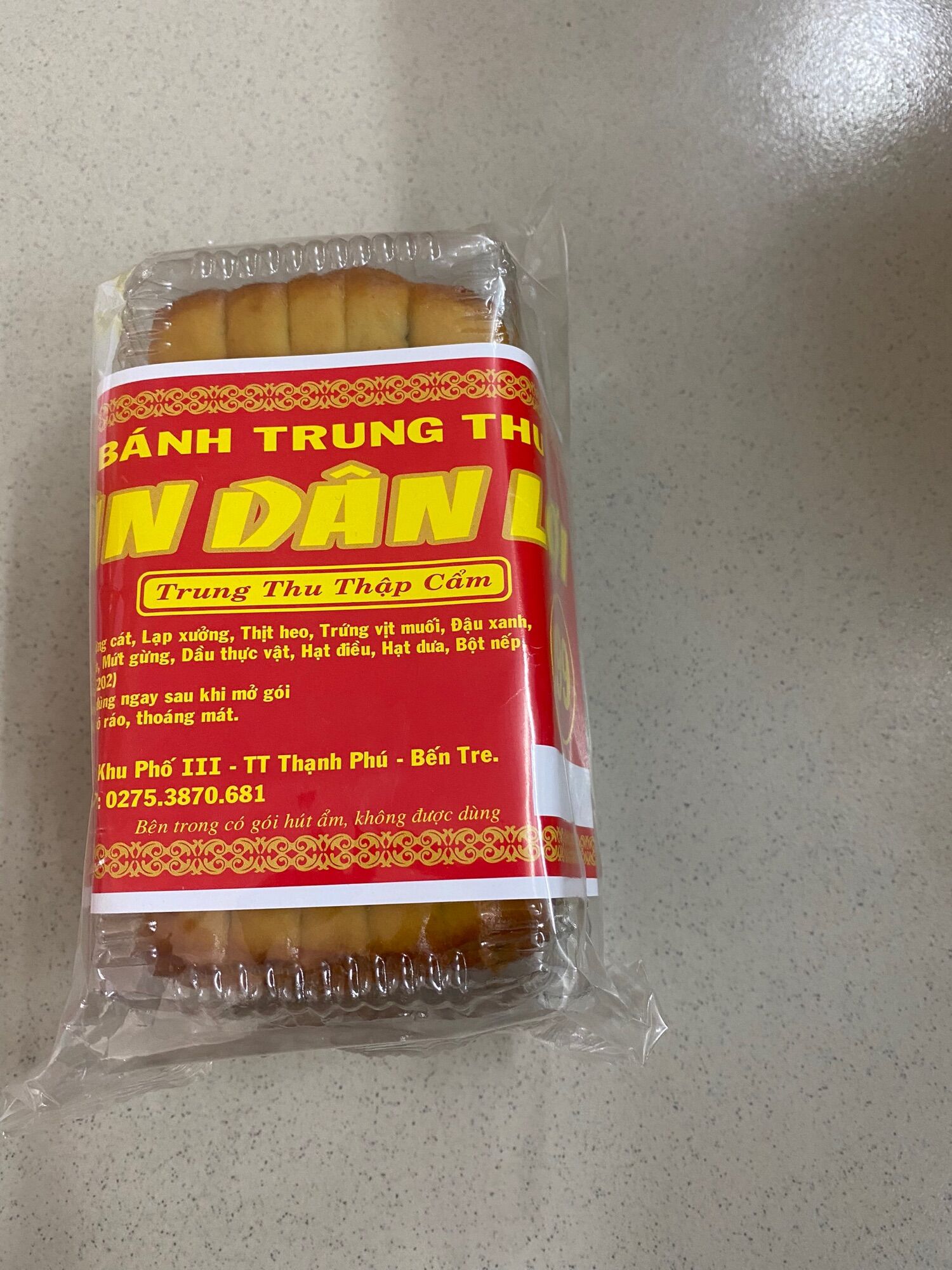 Cây bánh 4cái có loại nhân thập cẩm xá xíu, 500g-710g bánh trung thu tân dân lợi