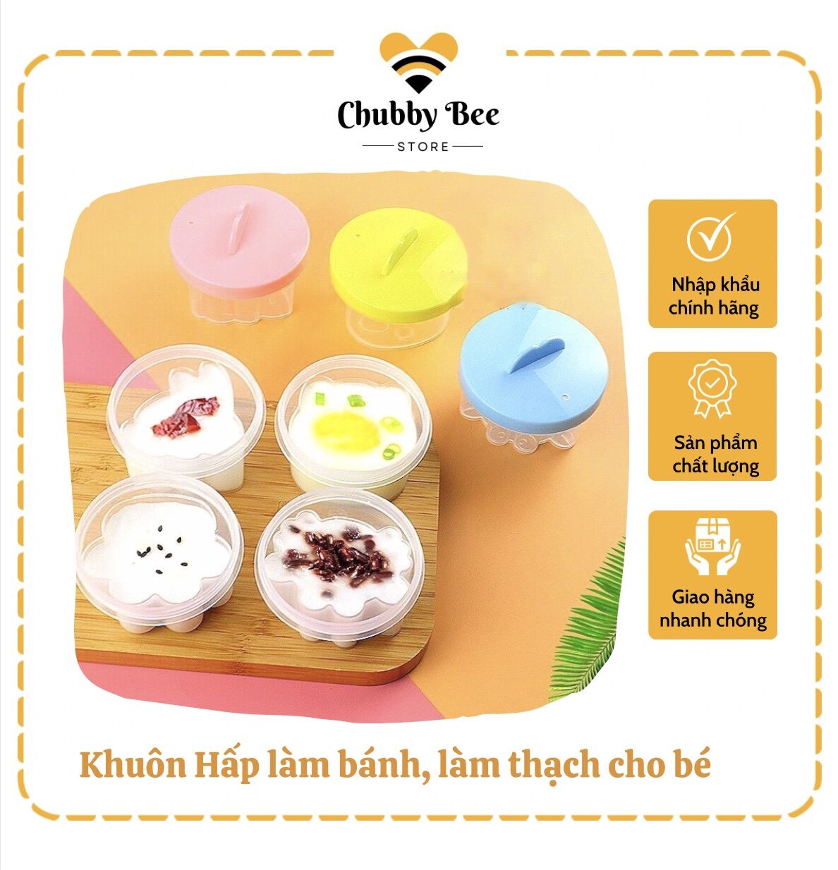 Bộ khuôn hấp trứng, hấp bánh cho bé ăn dặm