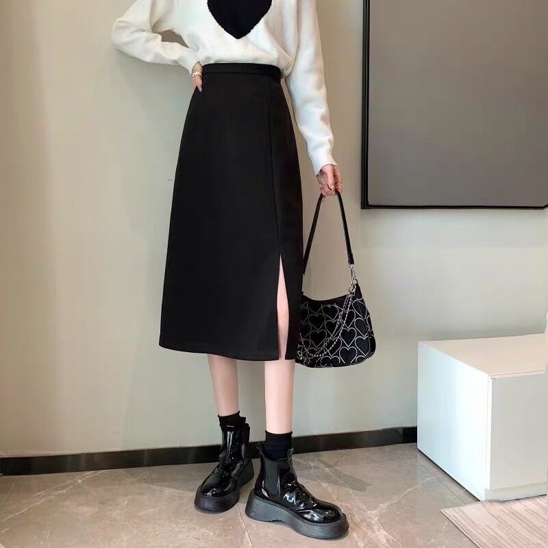 Chân váy xẻ tà dài 1 bên cao cấp XTD