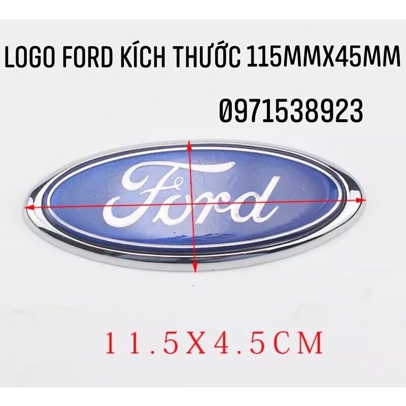 Logo ford kích thước 115mm x 45mm dán đầu hoặc đuôi xe ford