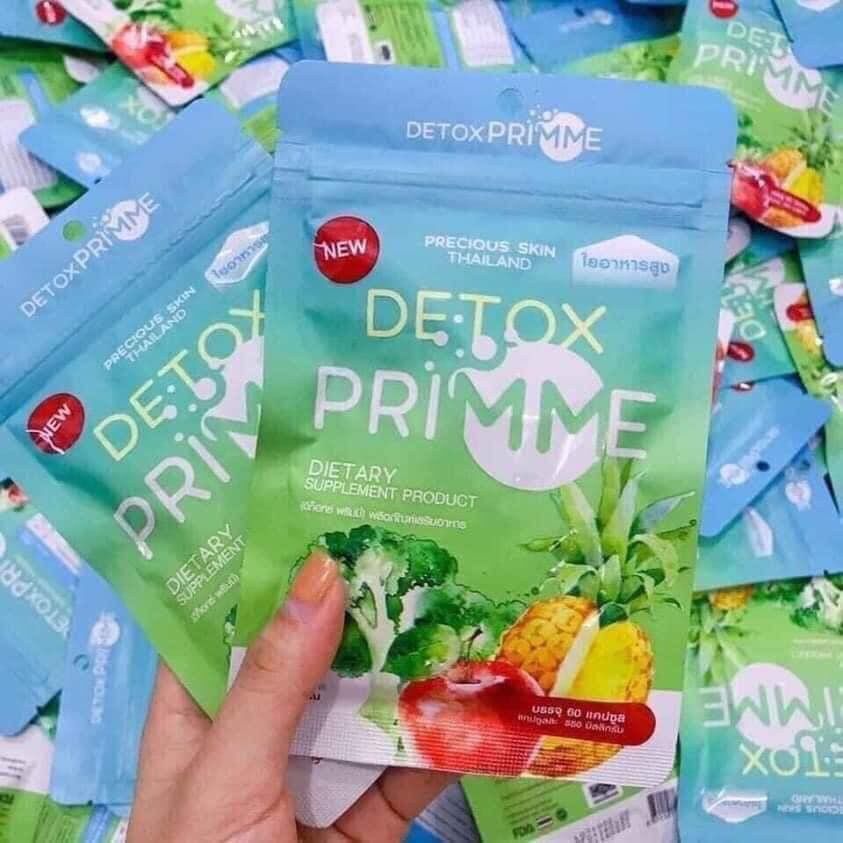 Viên uống khử mỡ giảm cân rau xanh Detox Primme - 60 viên