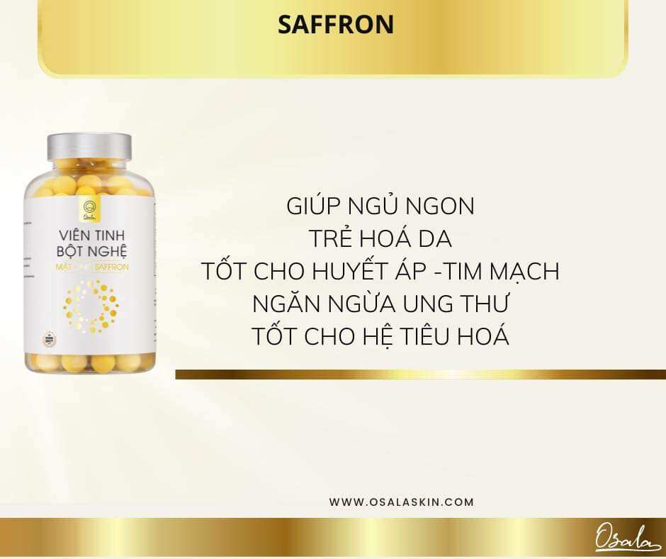 [ Mẫu Mới ] Viên Tinh Bột Nghệ Mật Ong Saffron Osala 270gram