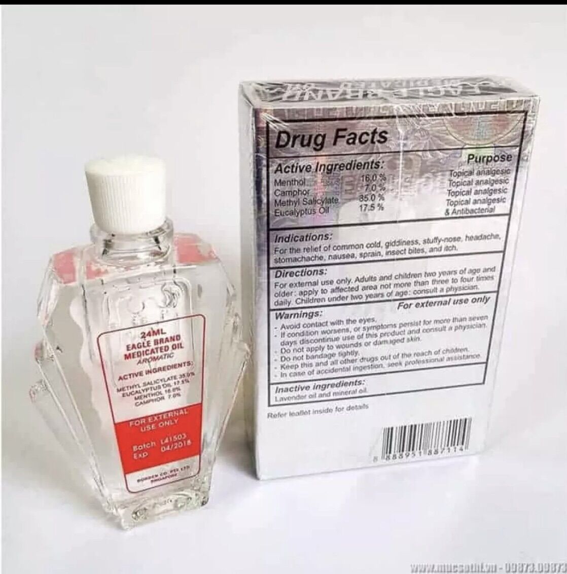 [HCM] Dầu gió trắng Singapore con Ó Eagle Brand - 24ml
