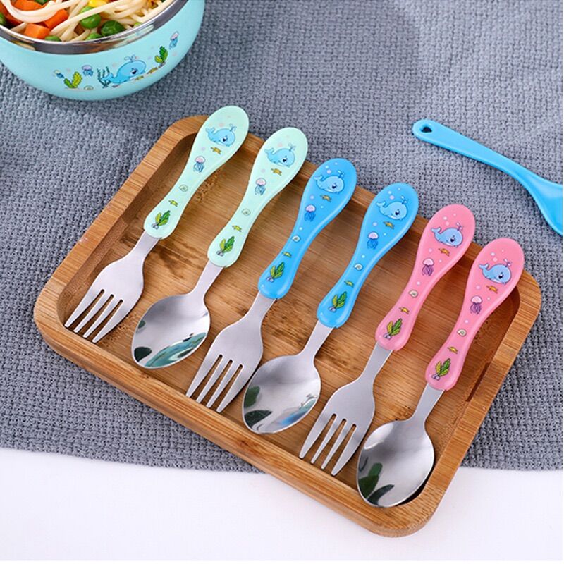 bộ thìa dĩa inox cho bé