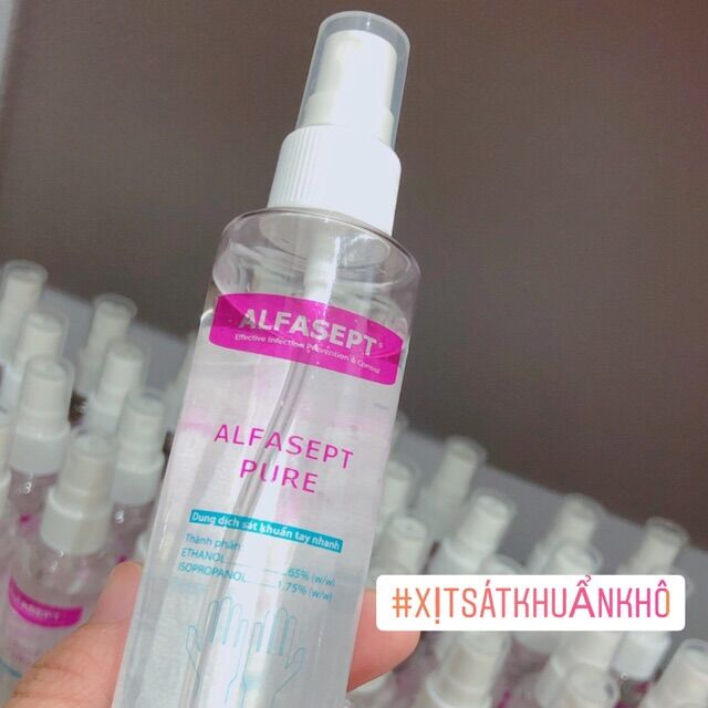 ❤️ chai xịt rửa sát khuẩn tay alfasept pure lọ 70ml ,dung dịch chai xịt sát khuẩn rửa tay khô alfasept pure 70ml