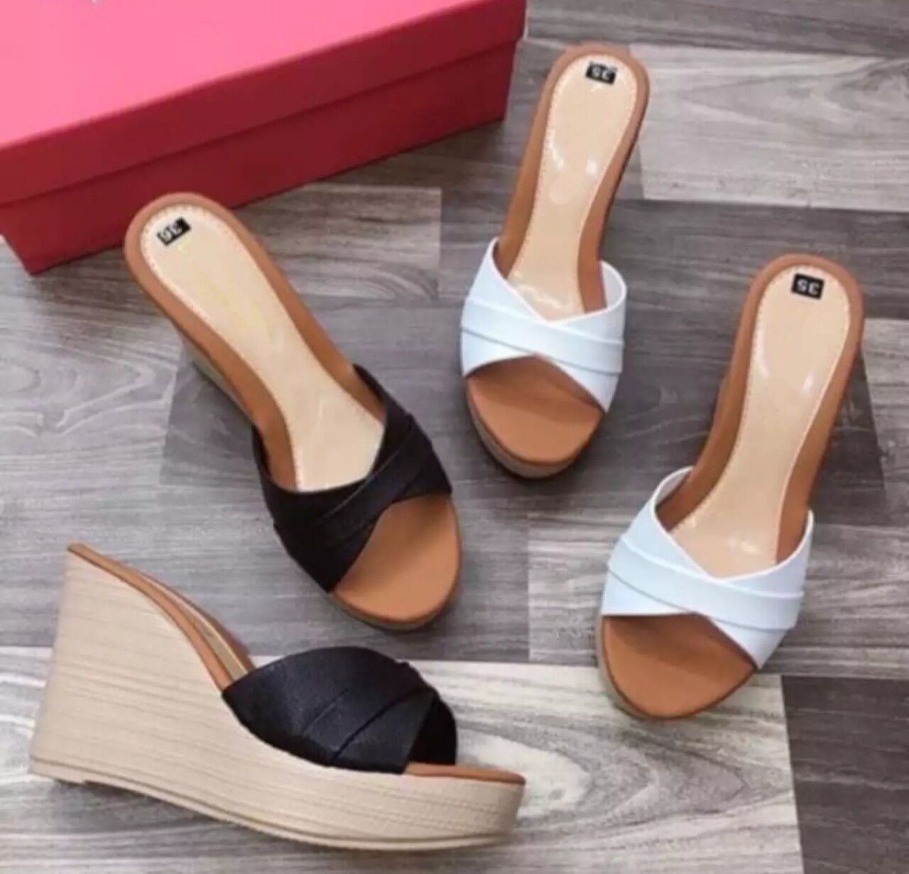 Dép đế xuồng quai đắp chéo cao 9p siêu nhẹ