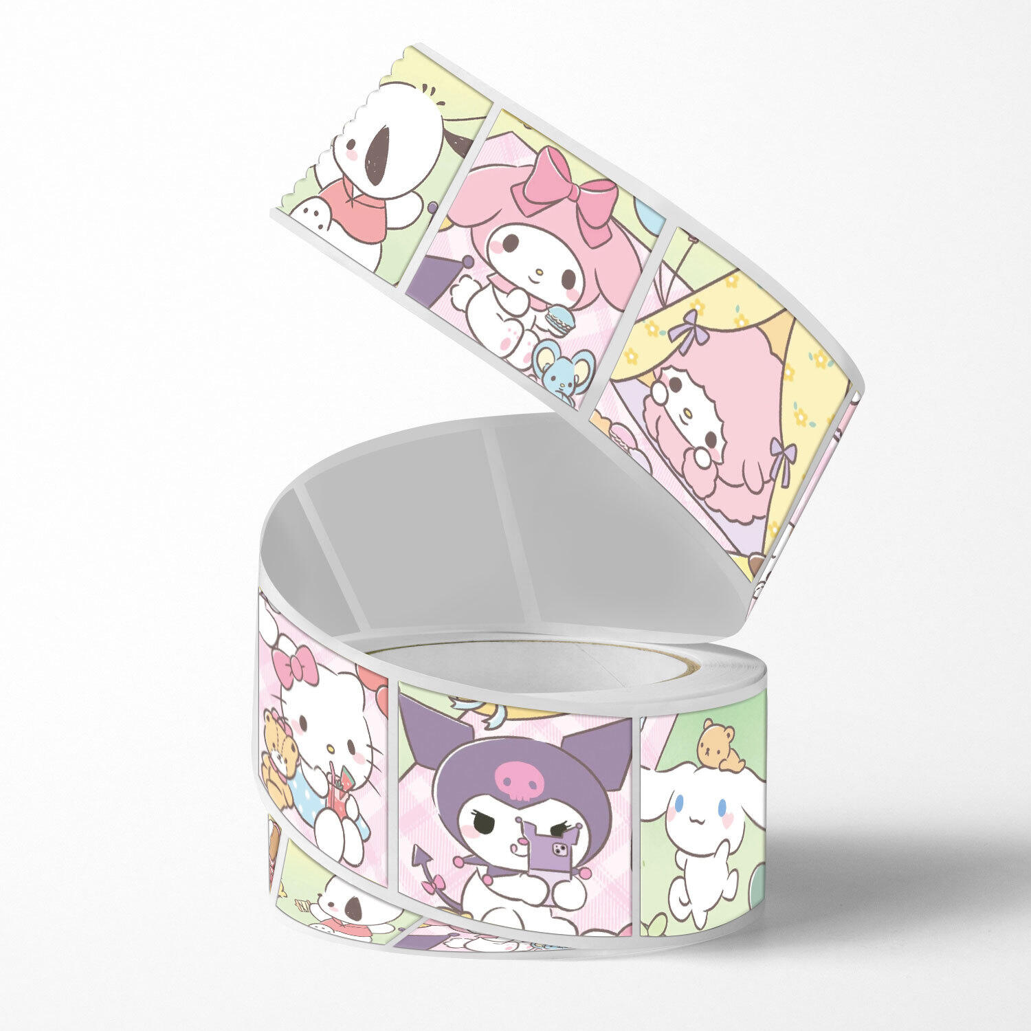Cuộn 500 sticker tem dán hình dán sanrio 2cm
