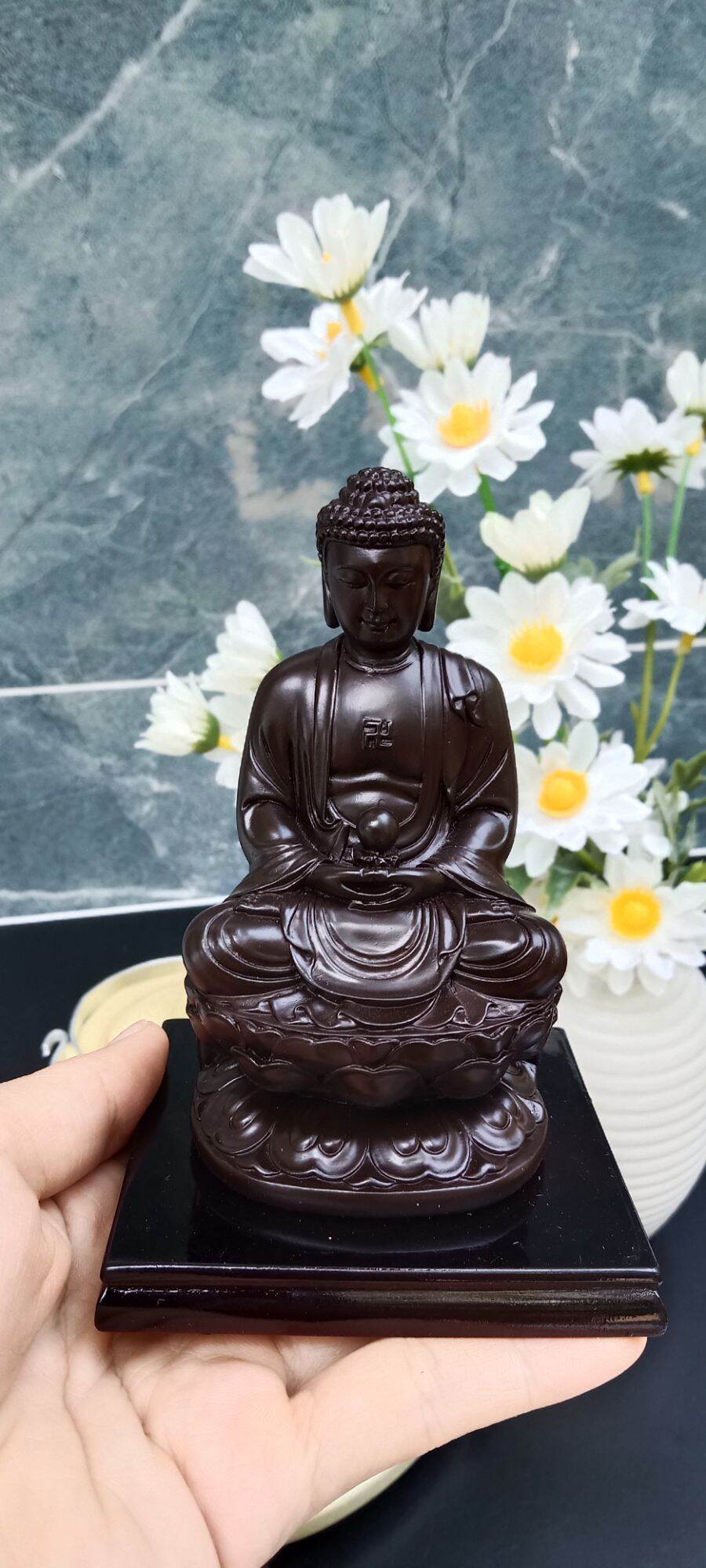 Tượng Phật A Di Đà Đế Gỗ Cao 11cm