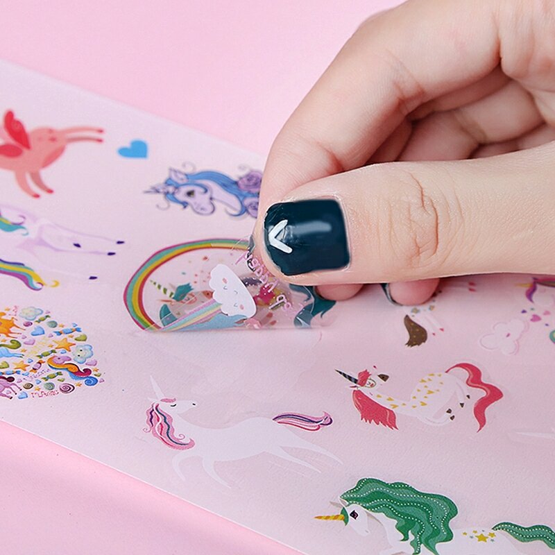 1 set (gồm 6 miếng) stickers hình Unicorn siêu yêu