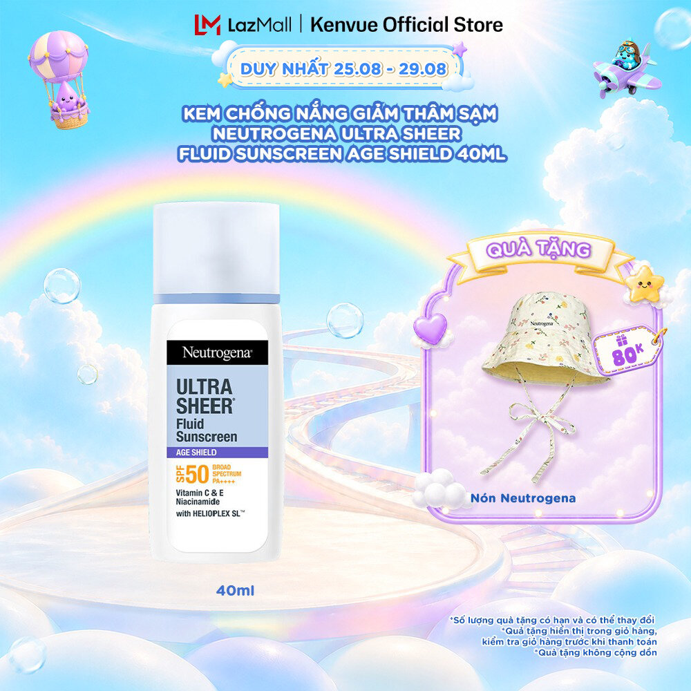 Kem chống nắng Neutrogena® Ultra Sheer Fluid Sunscreen Age Shield SPF 50 Broad Spectrum PA++++ 40ml