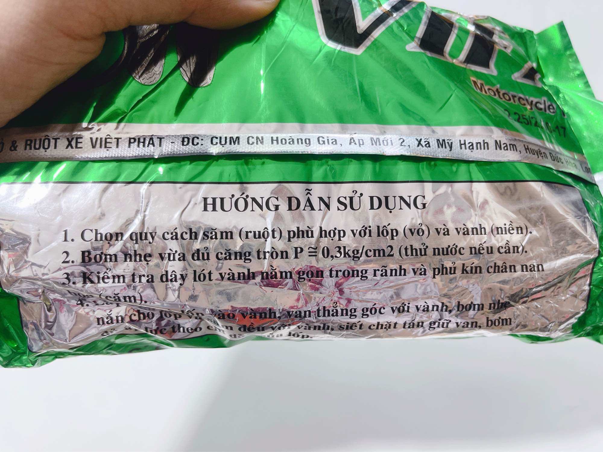 Ruột xe máy hiệu Vifa, săm xe máy 2.25 -> 2.75 size 17