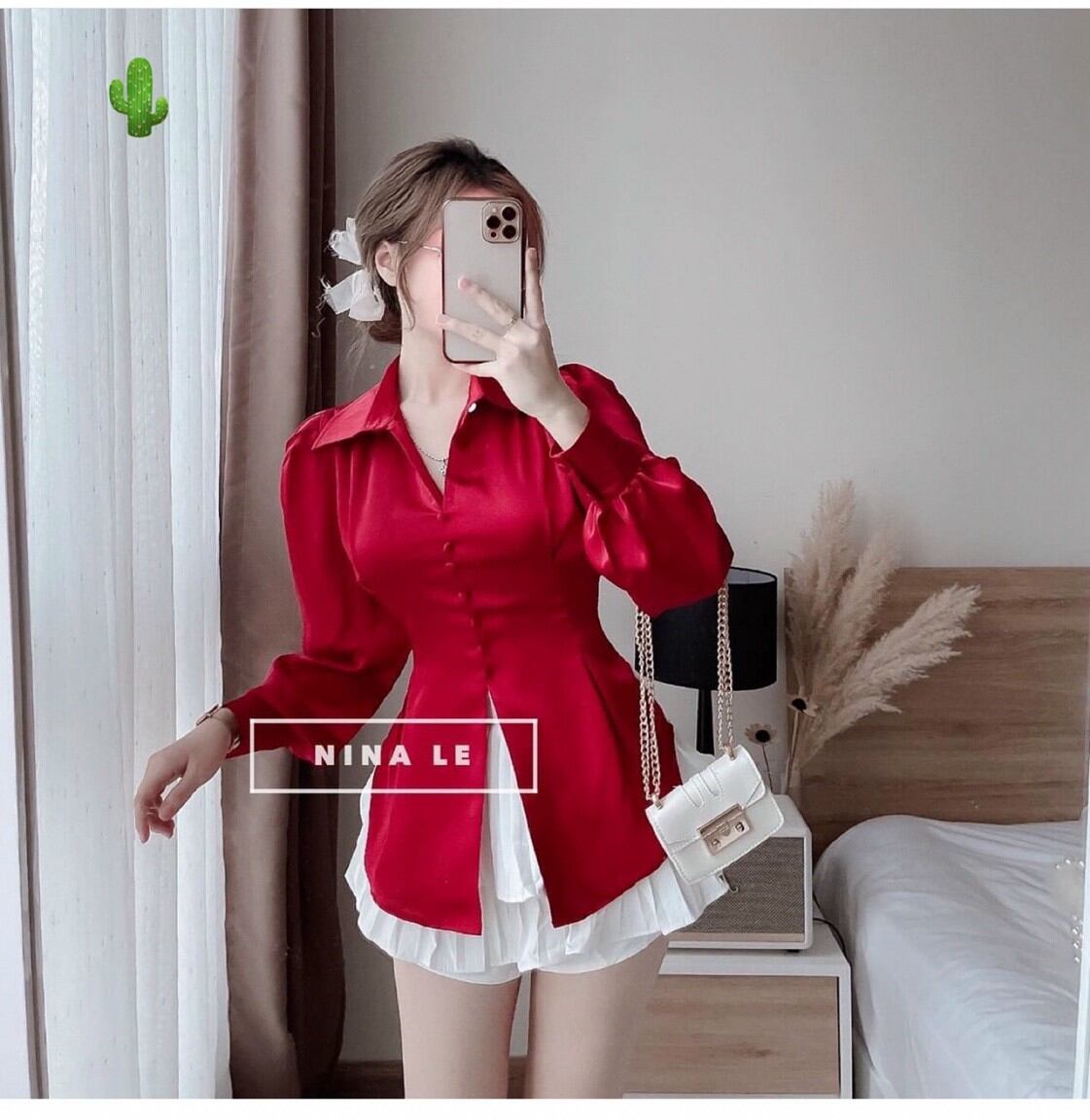 ÁO KIỂU NỮ ÁO SƠ MI PHI LỤA CỘT NƠ SAU FORM 50KG