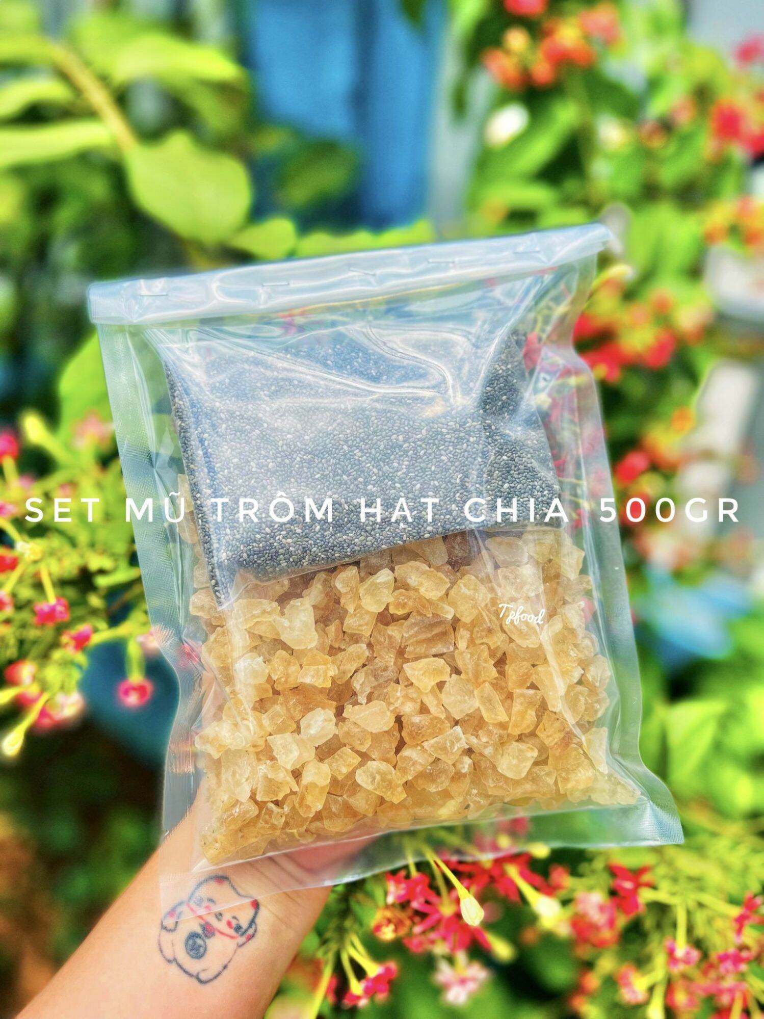 Set mũ trôm hạt chia 500g