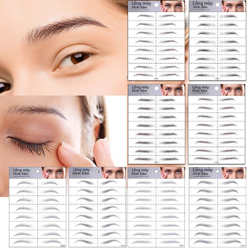 Miếng Dán Hình Xăm Lông Mày Chống Thấm Nước Lâu Dài Tóc Giống Như Có Thể Chuyển Được Trang Điểm Shaper Để Chải Lông