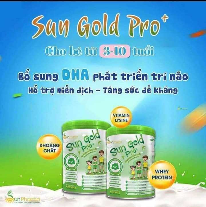 SỮA CÔNG THỨC SUN GOLD PRO + DÀNH CHO BÉ TỪ 3 ĐẾN 10 TUỔI PHÁT TRIỂN TỐI ƯU