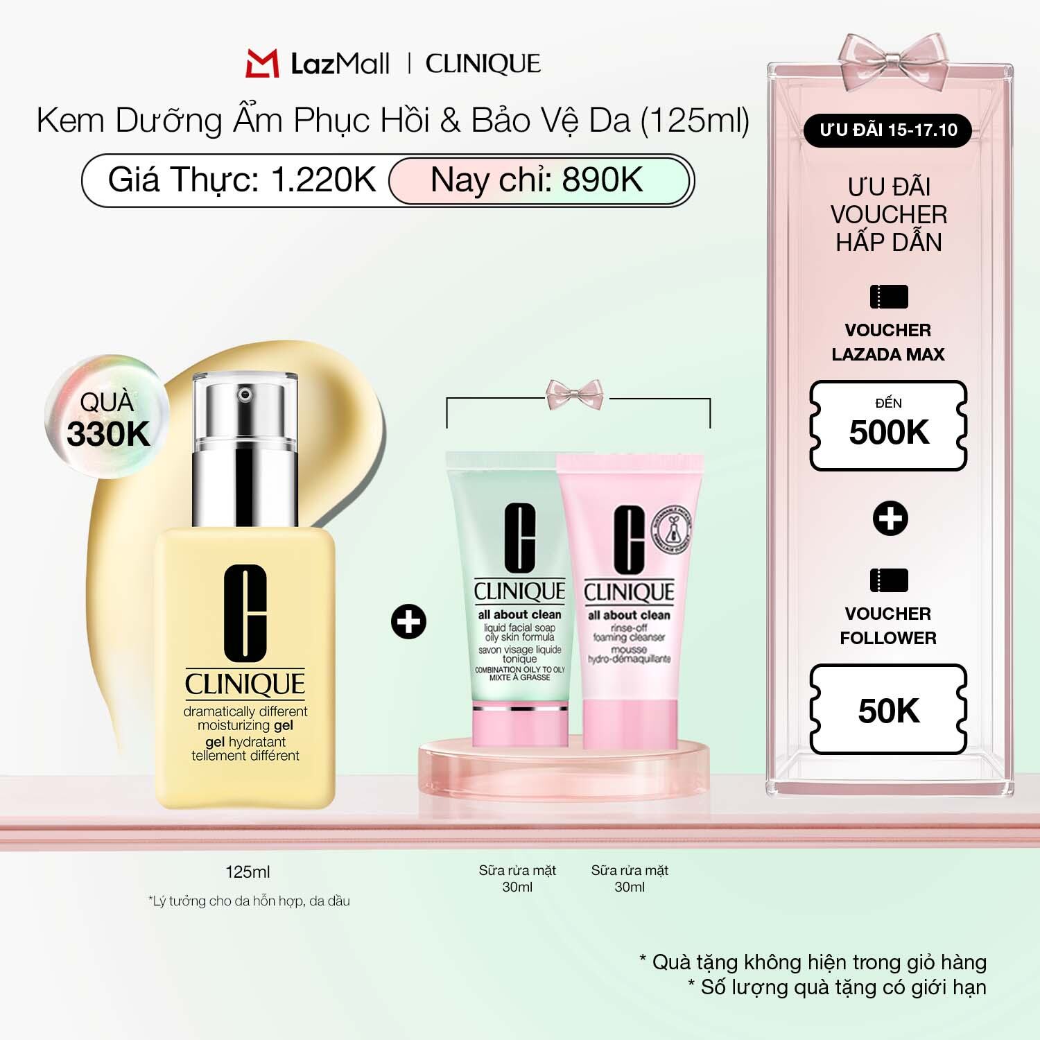 Kem dưỡng ẩm cân bằng Clinique Dramatically Different Moisturizing - Moisturizer 125ml (Gel - Jelly - Lotion)