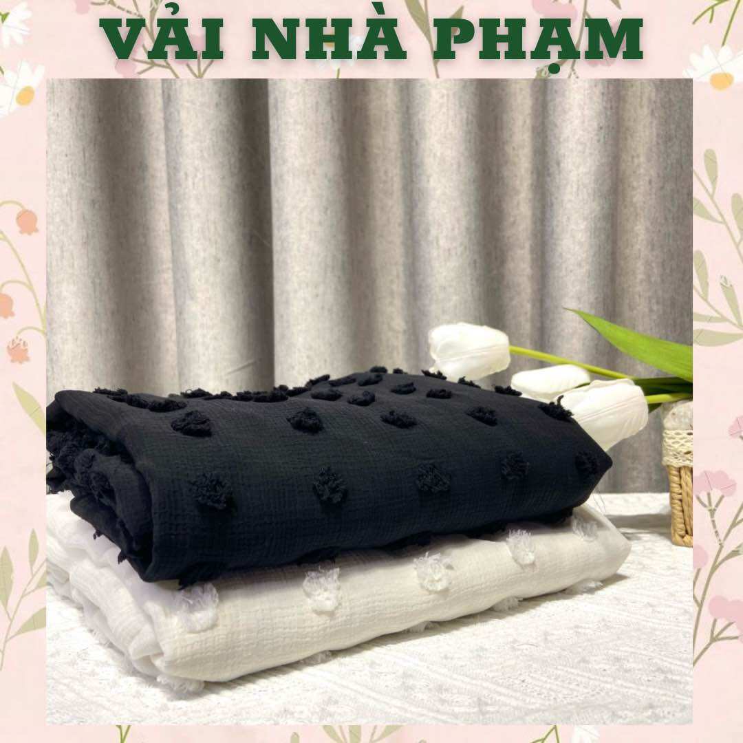 Vải voan dệp bi nổi-khổ 1.5m-vải nhà phạm