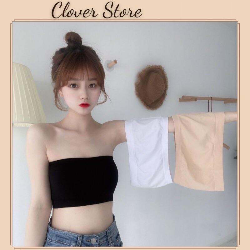 Áo Ống Gân Tăm Dày Dặn Co Giãn, Áo Lót Nữ Cúp Ngang - Áo Lót Không Dây - Áo Mang Trong Để Khoác Vest - Free size (40-58kg) Br11