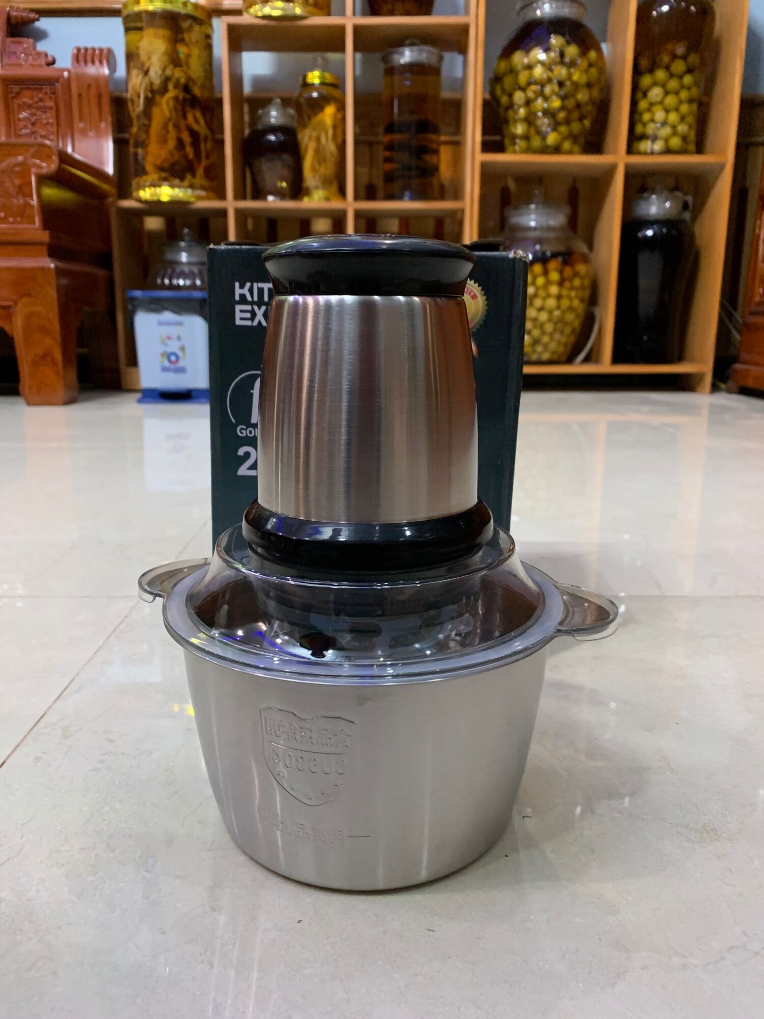 Máy xay thịt đa năng Kitchen Expert cối inox cao cấp 2L