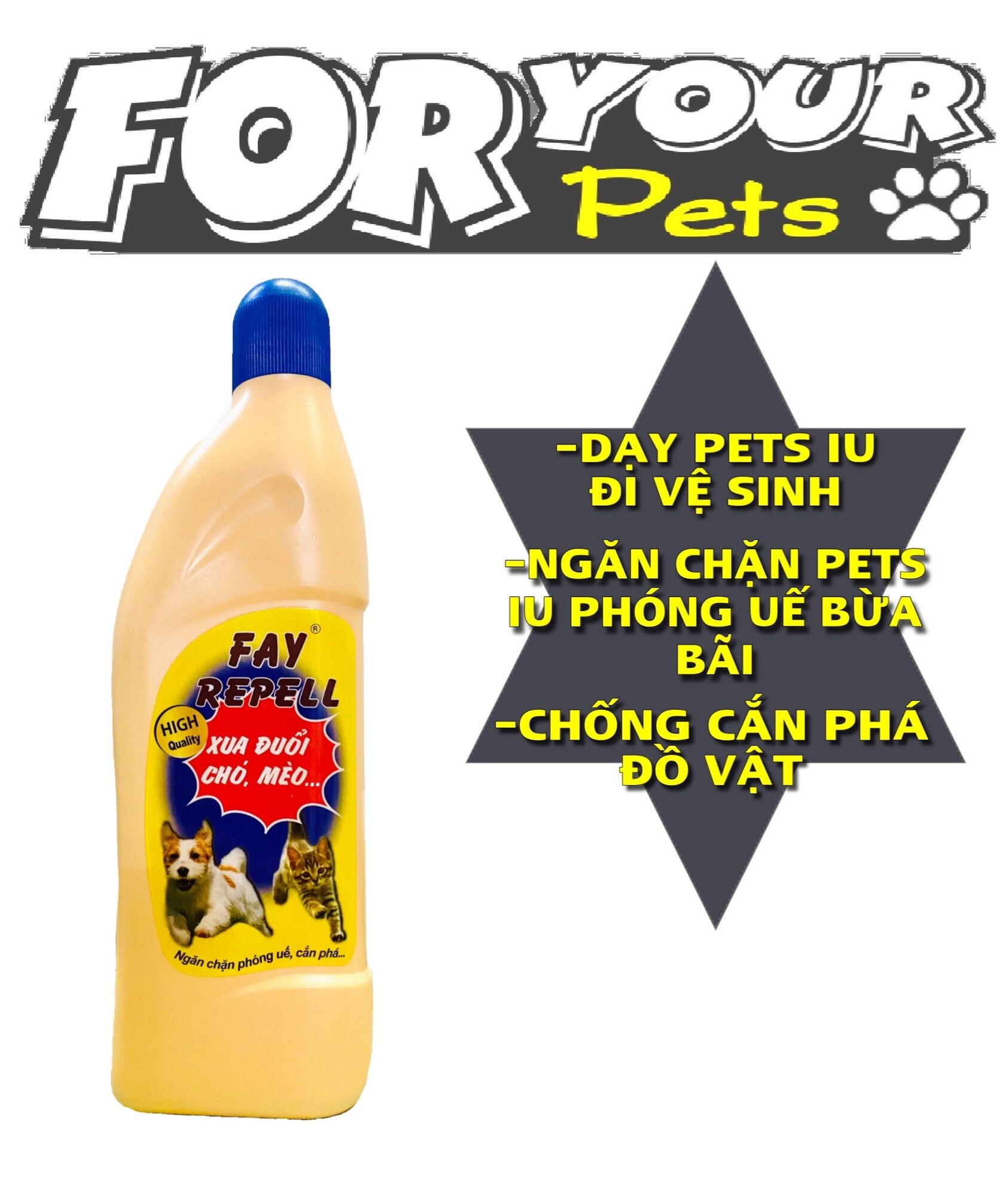 FAY REPELL 400ML “DẠY CHÓ MÈO ĐI VỆ SINH  CHỐNG CẮN PHÁ ĐỒ VẬT” XUA ĐUỔI CHÓ MÈO 400ML