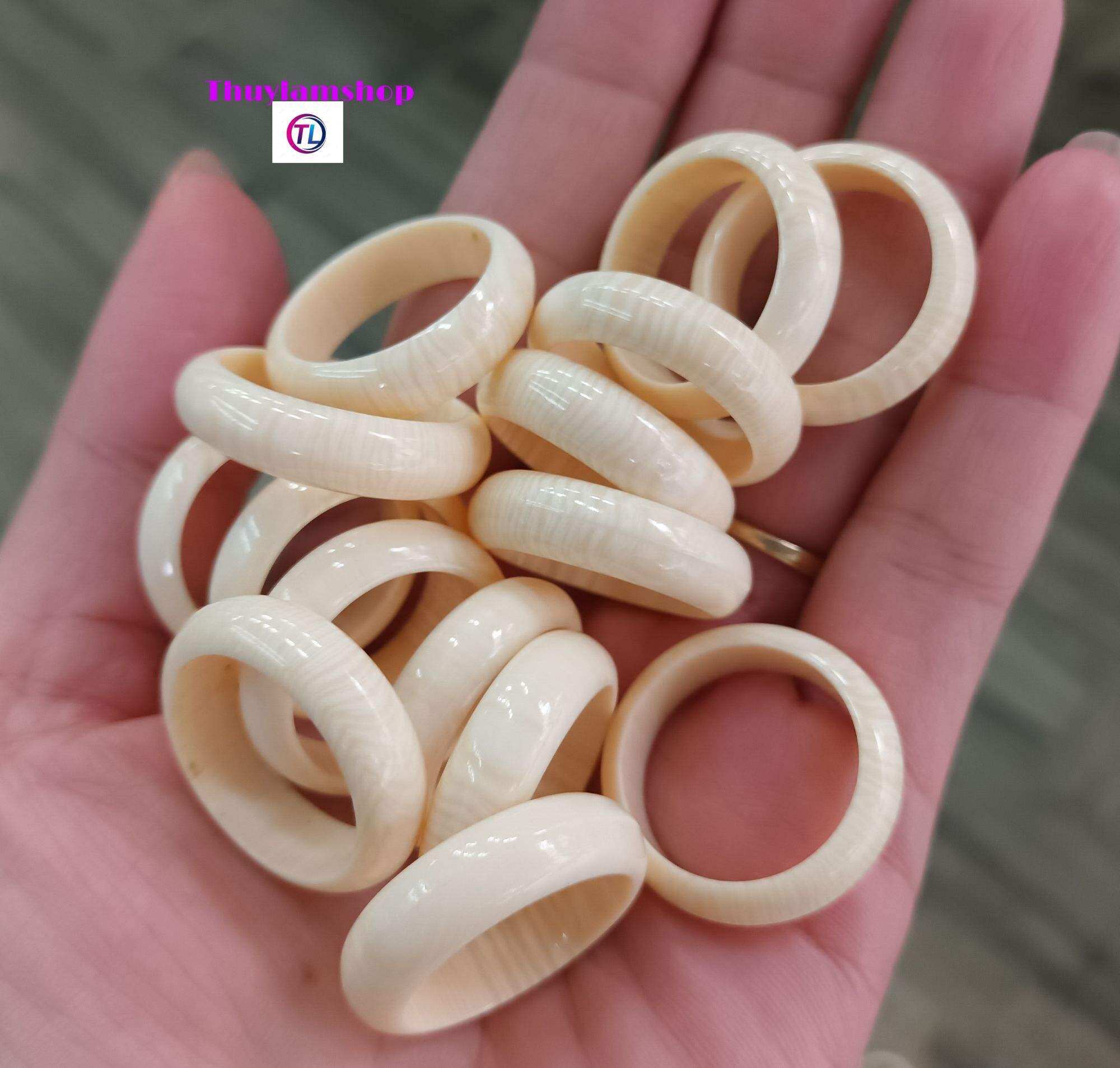 Nhẫn nam nữ giả ngà hóa sát trấn giữ phong thủy kích hoạt tài lộc may mắn