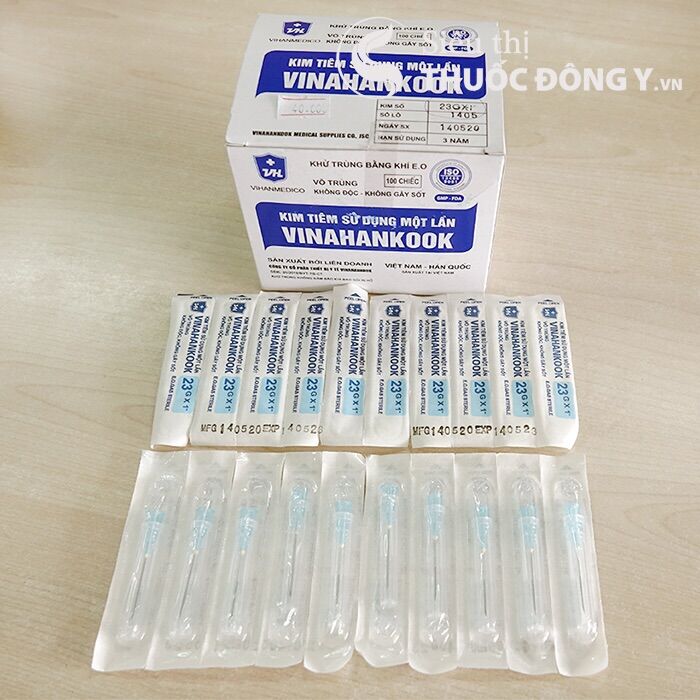 [Hộp 100 KIM 23g VINAHANCOOK] cây Đầu bơm kim tiêm ép vỉ 23g kim tiêm 23g đầu kim tiêm tiệt trùng 23g của VINAHANCOOK
