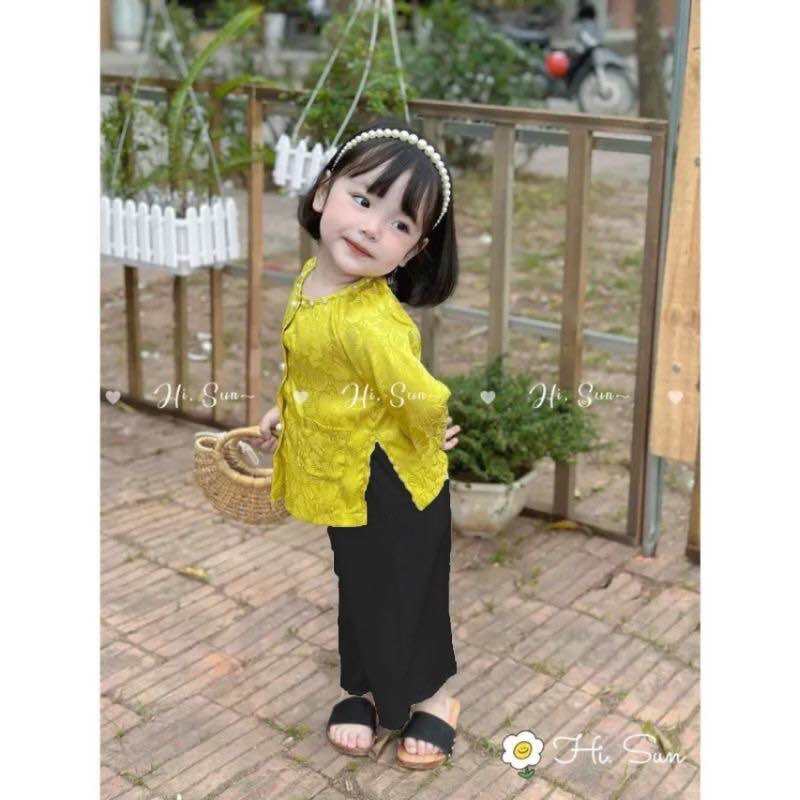 Bộ quần áo bà ba 3 màu cho bé gái