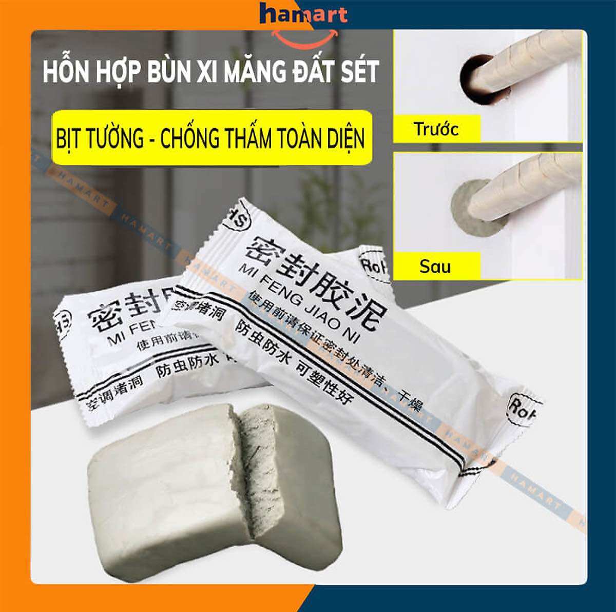 Đất Sét Vá Tường Trám Ống Điều Hòa