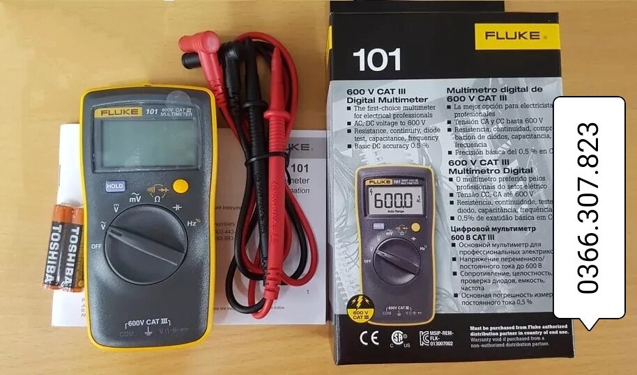 Fluke 101 Measures Frequency, Measures Capacitance, Pocket Watch