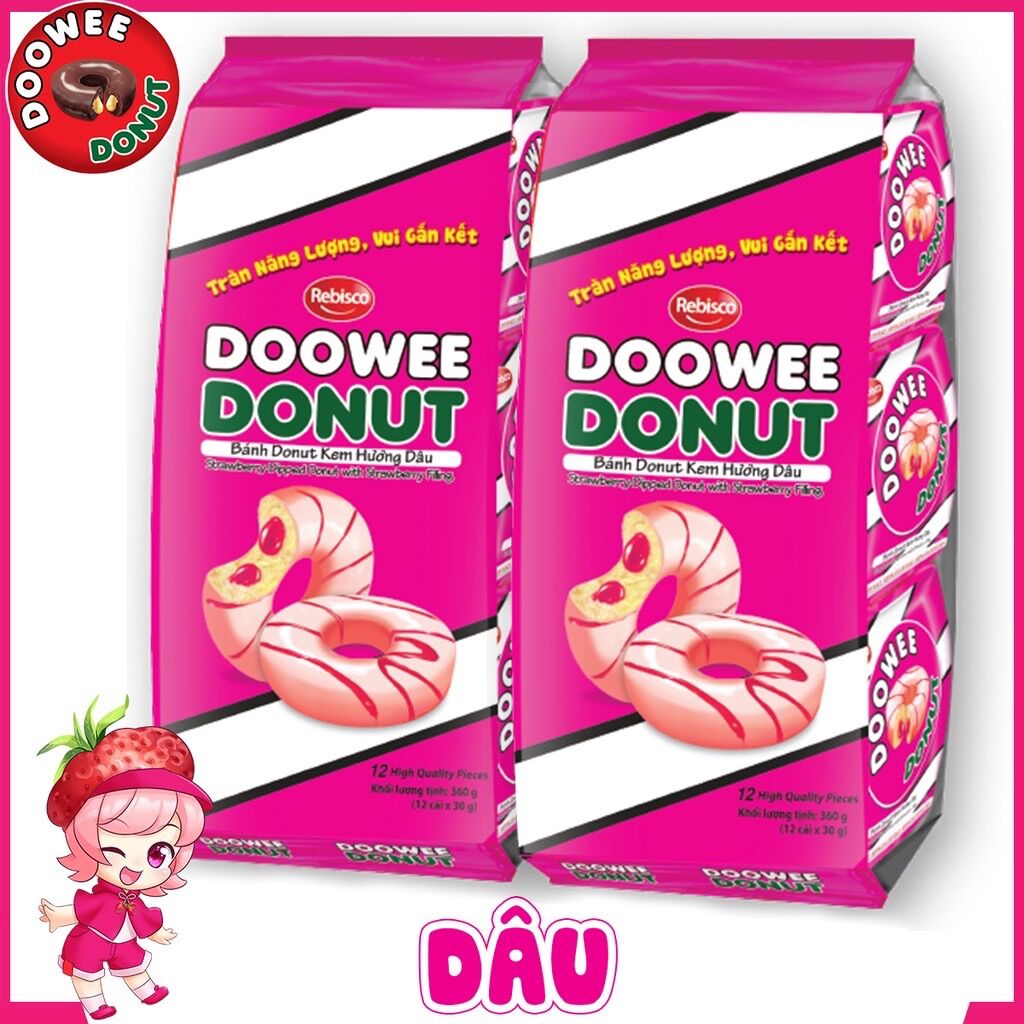 COMBO 12 CÁI BÁNH DONUT DOOWEE PHỦ SOCOLA(NGẪU NHIÊN)