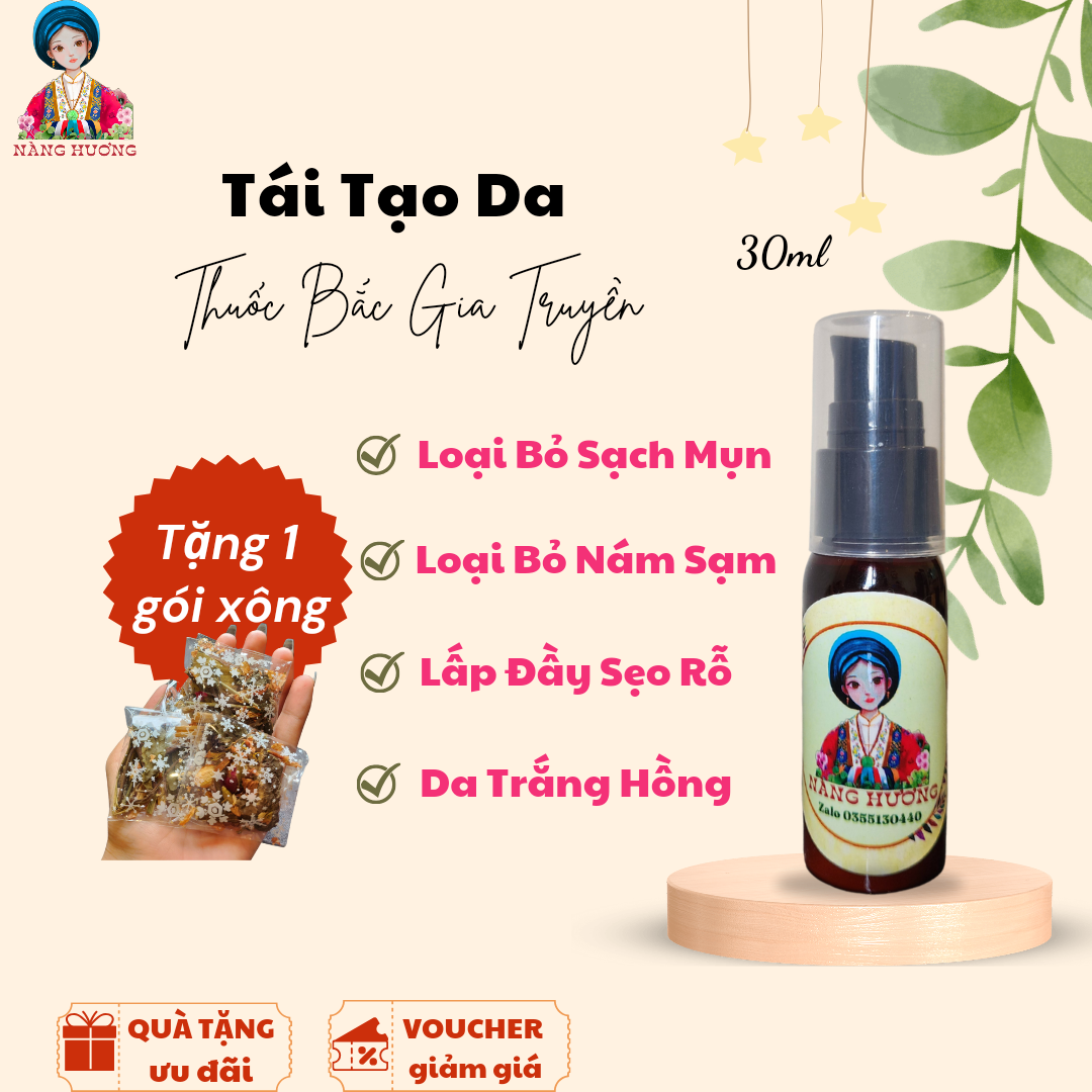 Thảo Dược Tái Tạo Da Loại Bỏ Mụn, Nám, Tàn Nhang, Thâm, Rỗ 30ml