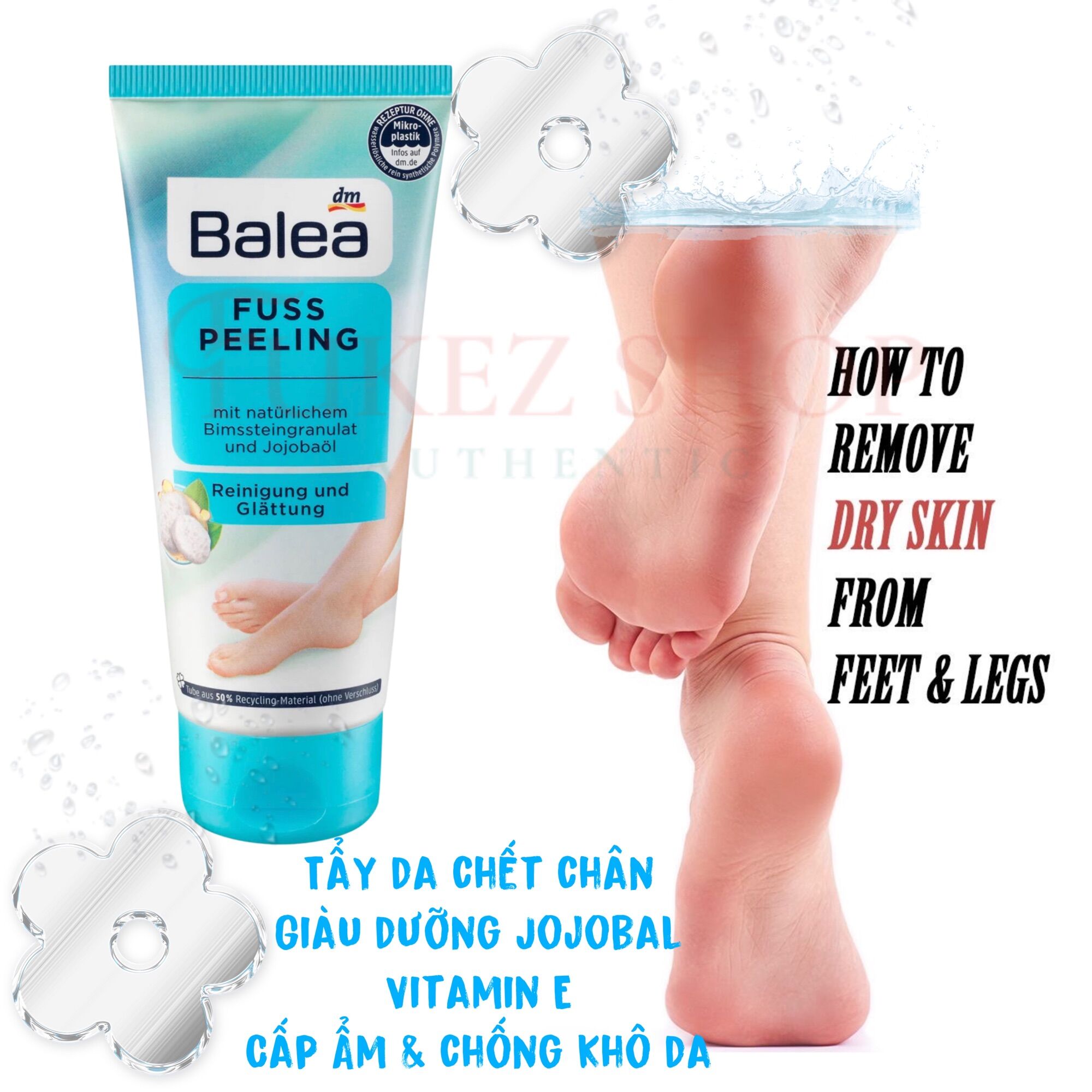 Kem tẩy da chết chân có kèm dưỡng Balea 100ML - Hàng Đức