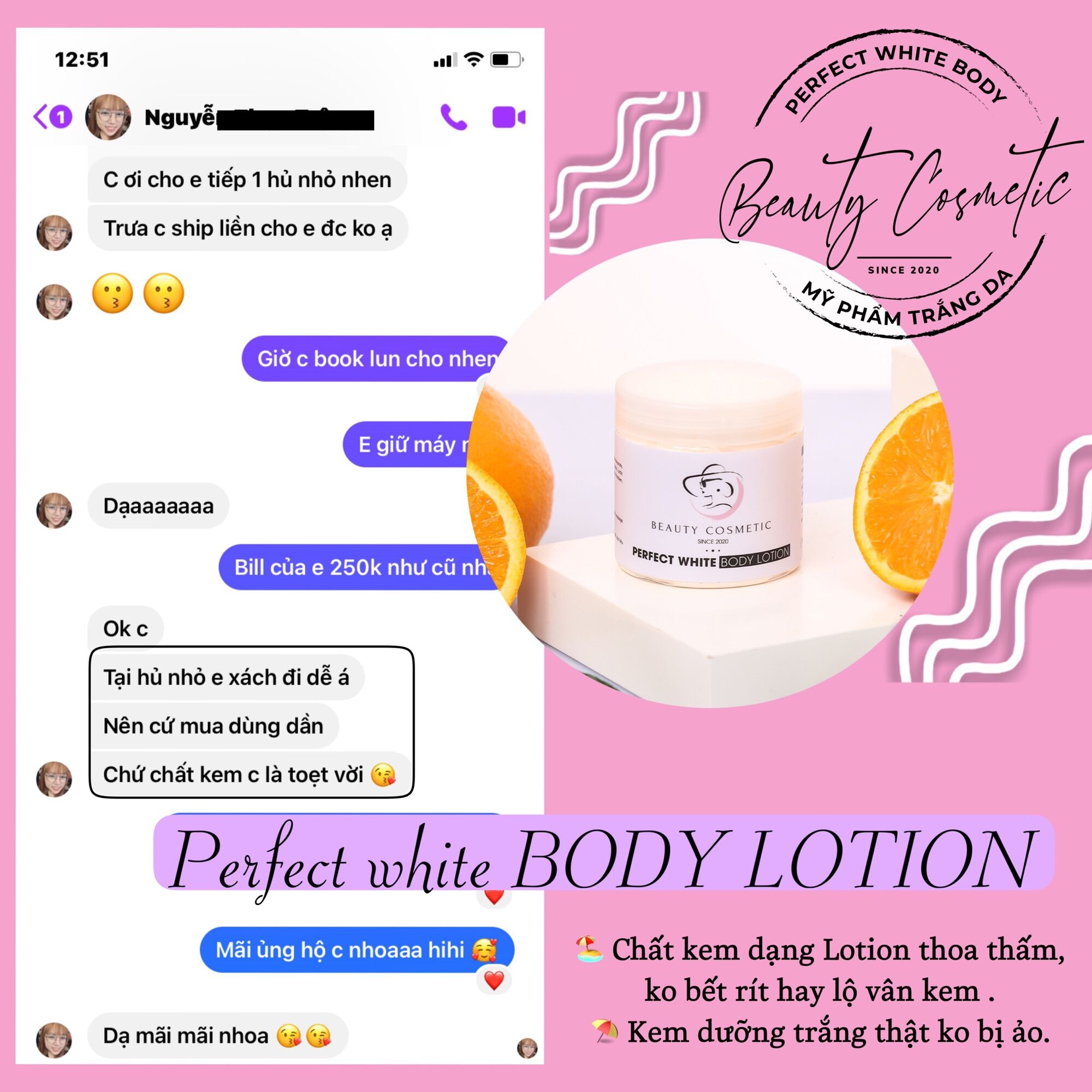 [200GRAM] KEM DƯỠNG TRẮNG DA PERFECT WHITE BODY LOTION