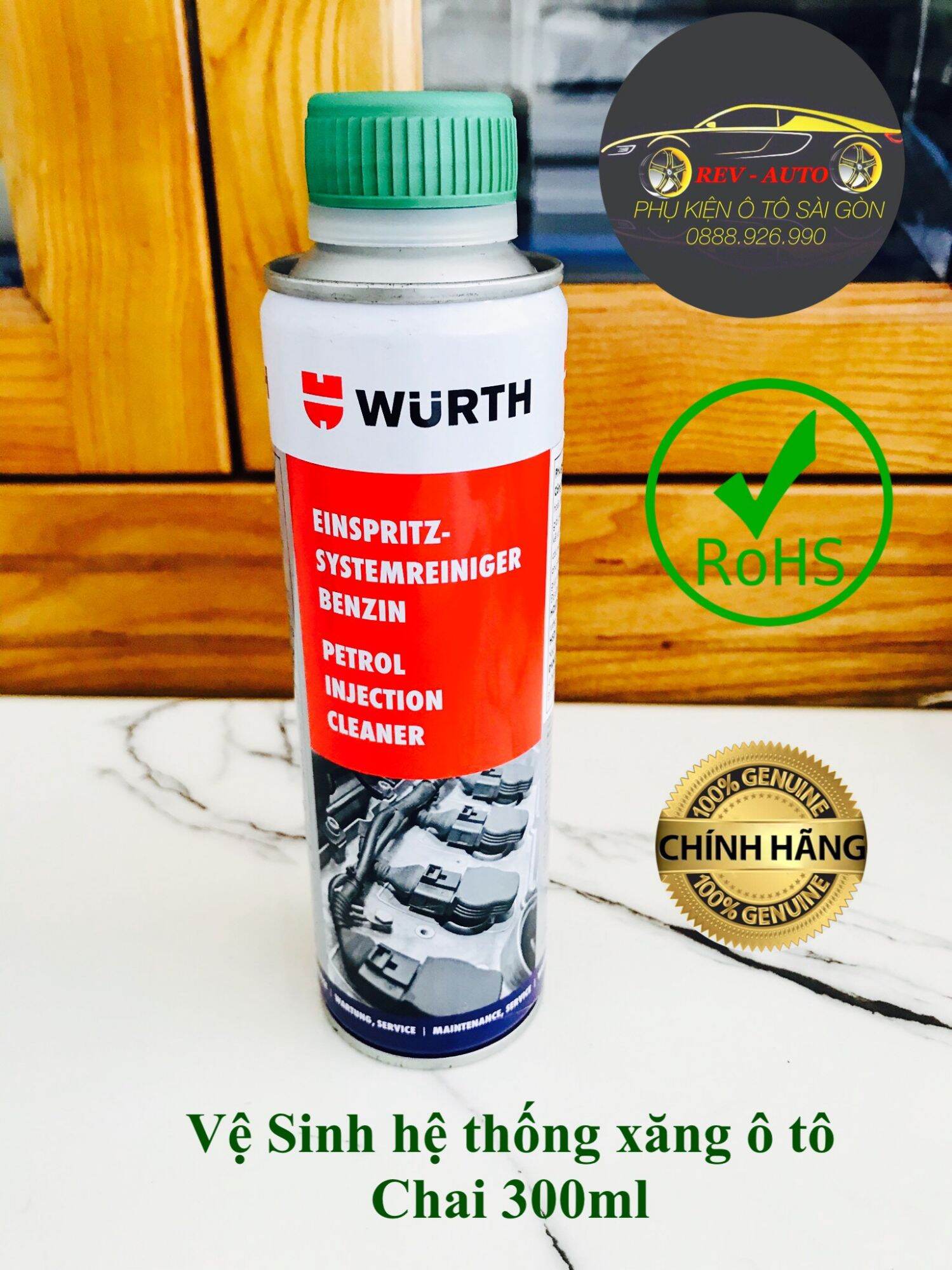 Wurth - Phụ gia xăng 300 ml - vệ sinh hệ thống xăng ô tô ( Quà tặng)
