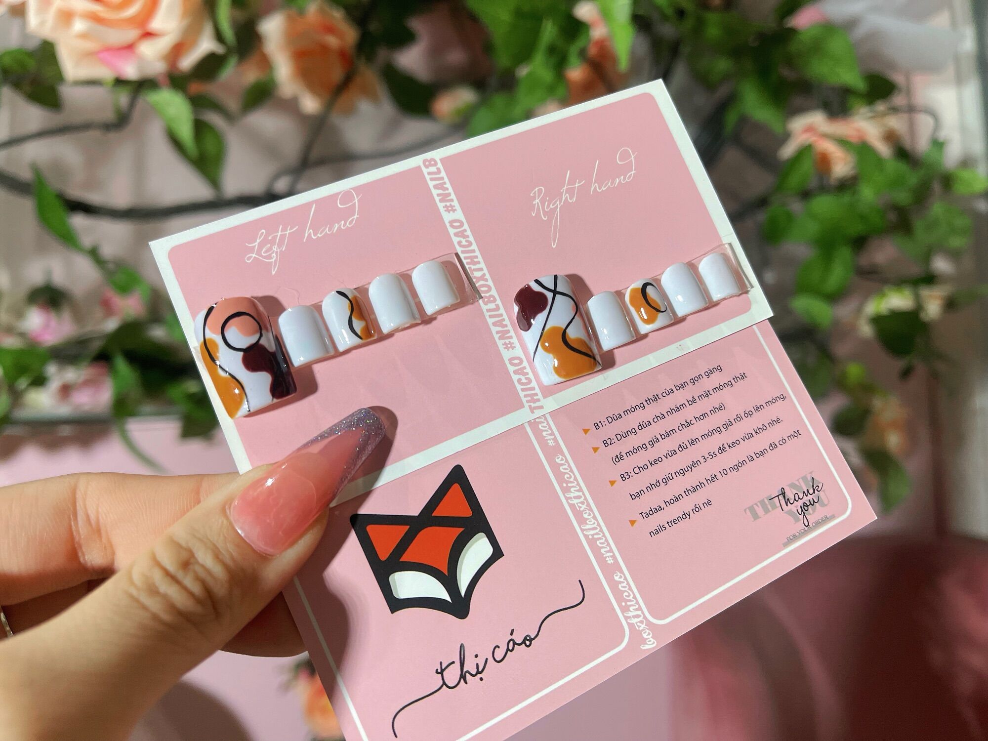 [ nails box ] móng chân giả vẻ tone xám