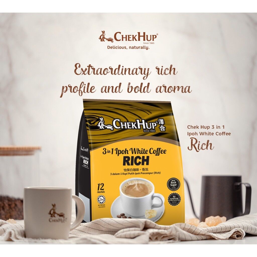 Cà Phê Trắng Chek Hup White Coffee 3 in 1 Extra Rich - Đậm Cà Phê