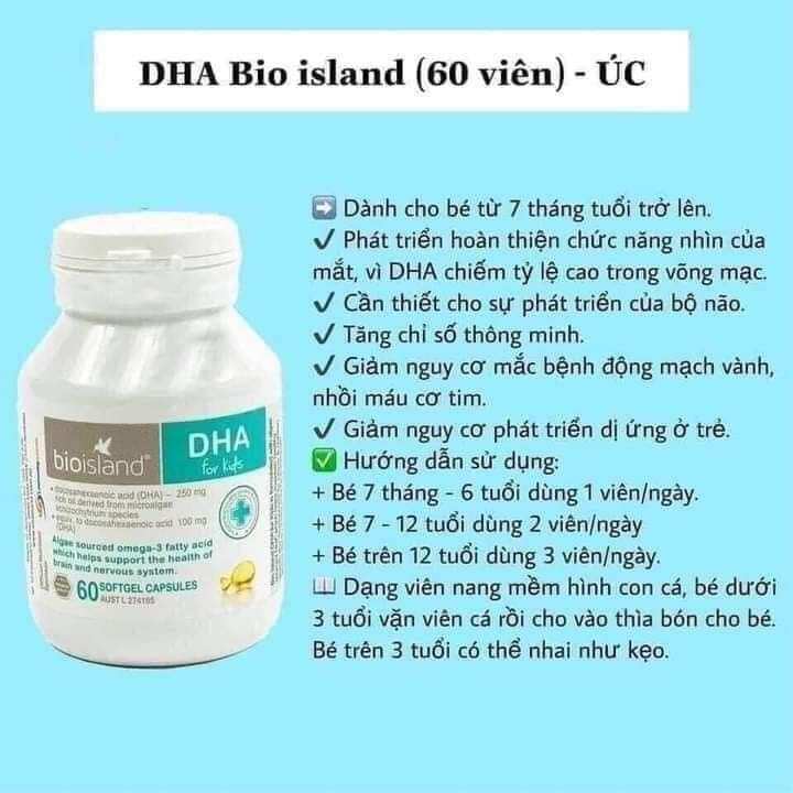 Dha Bioisland cho Bé từ 6 tháng trở lên 60 viên