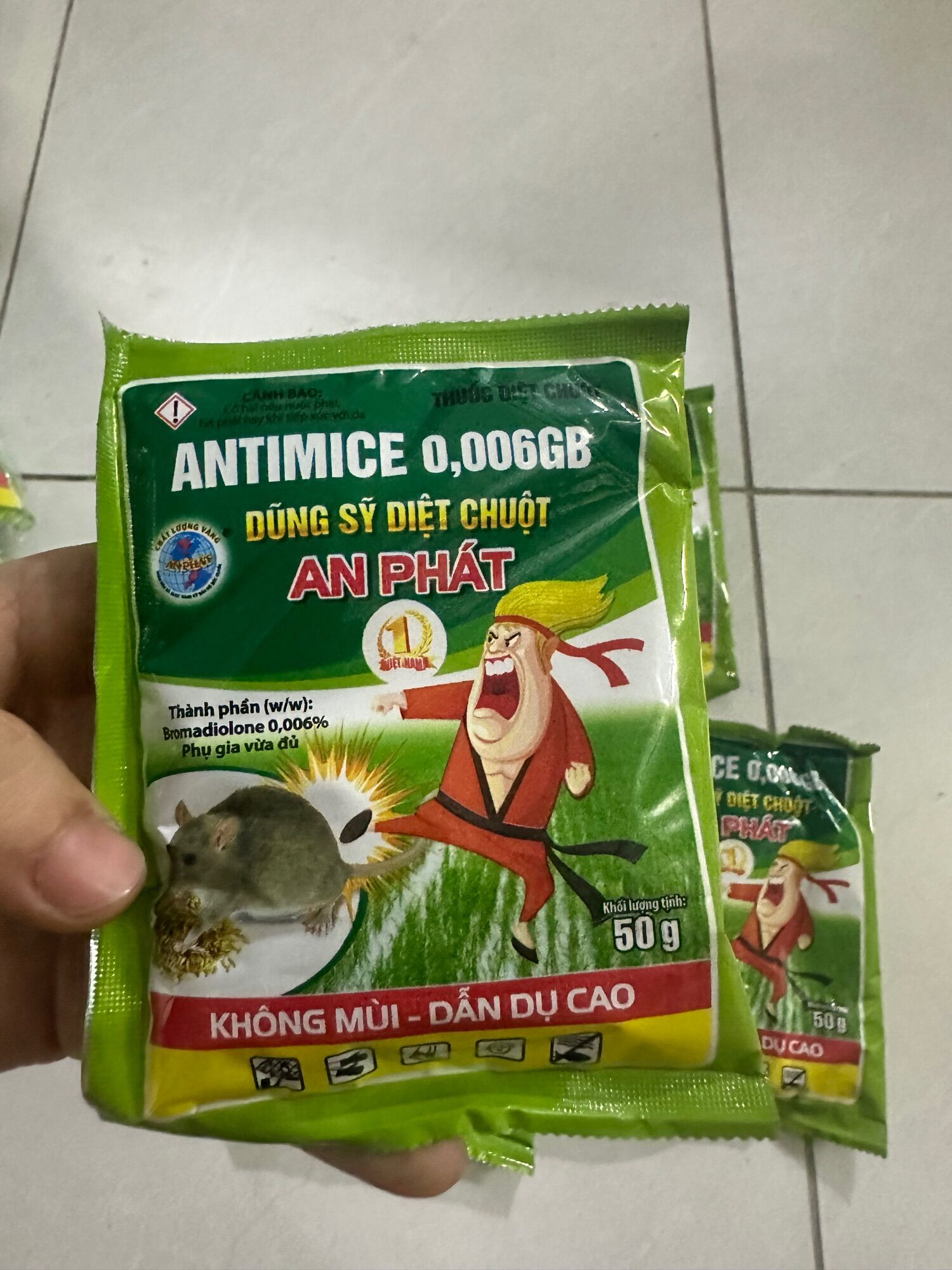 Thuốc diệt chuột - Dũng sỹ diệt chuột an phát gói 50g