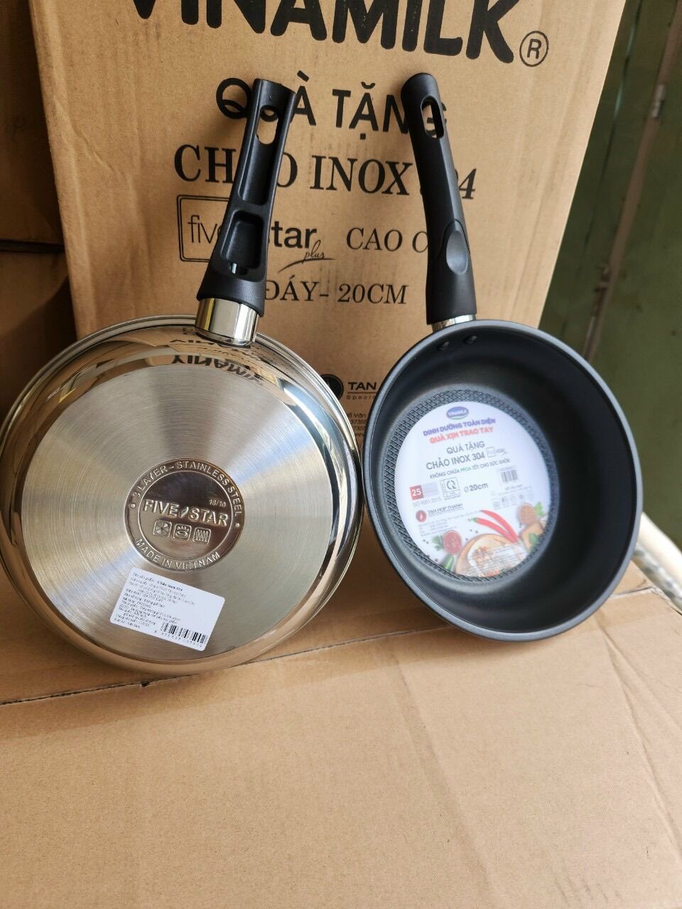 Chảo chống dính Five star 20cm hàng km Vinamilk siêu đẹp