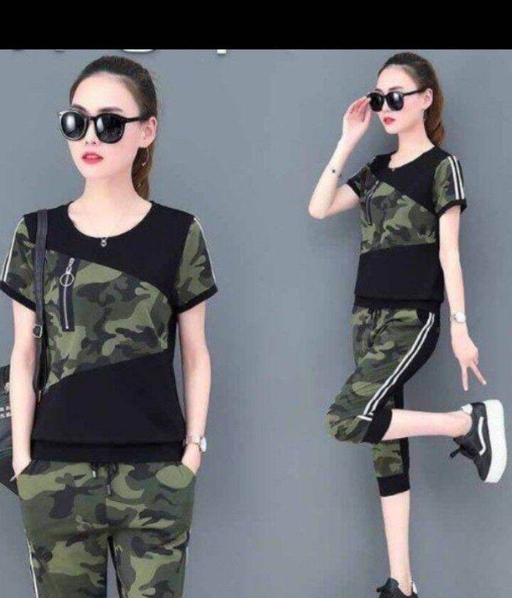 Đồ thể thao nữ phối lính cao cấp