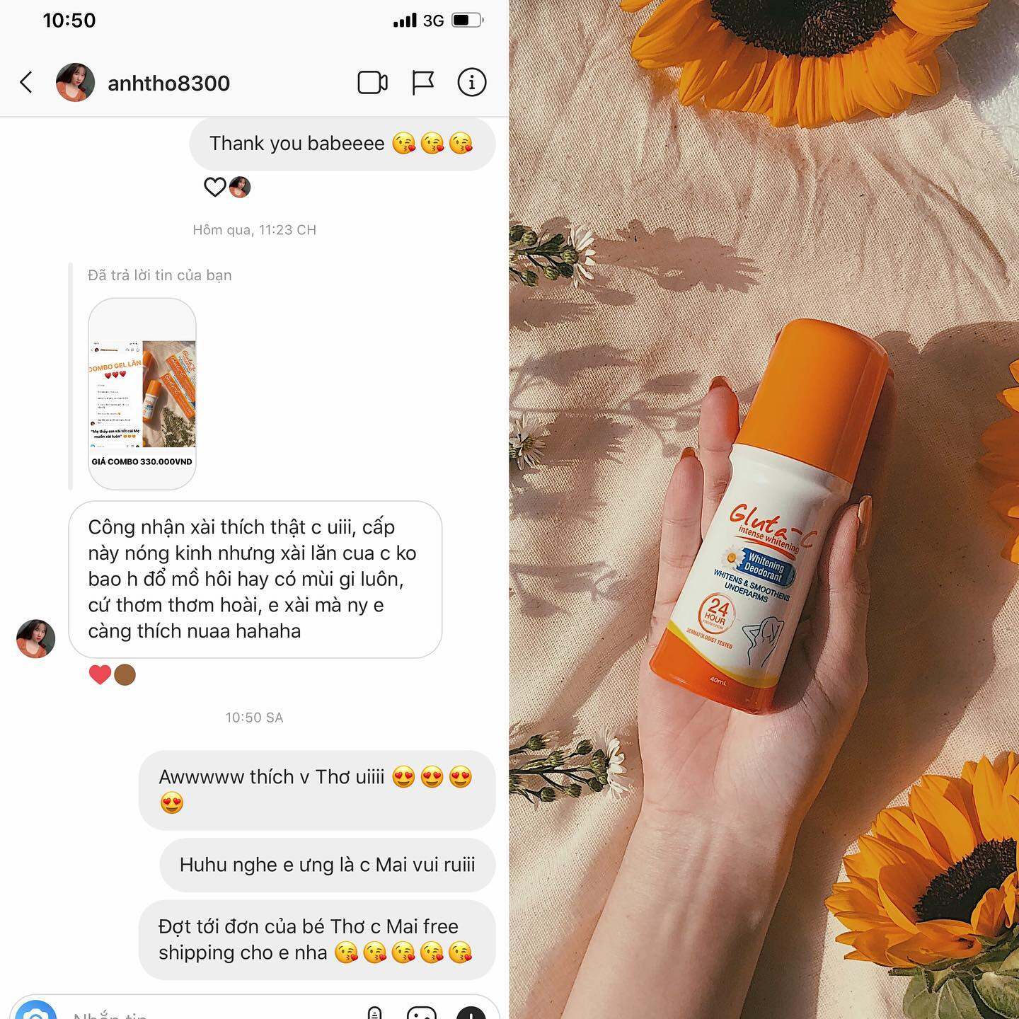 Lăn khử mùi Gluta-C, mờ thâm, dưỡng trắng da (chính hãng)