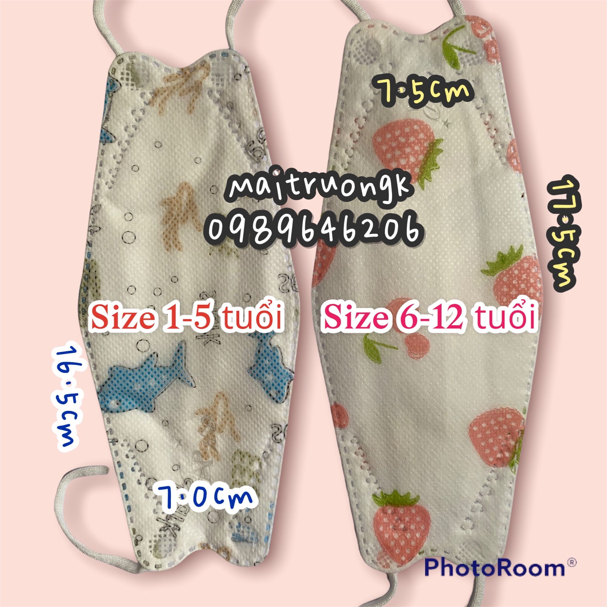 Combo 100 khẩu trang trẻ em 4d mask kf94 thương hiệu an phong/hoàng dũng/lộc phát