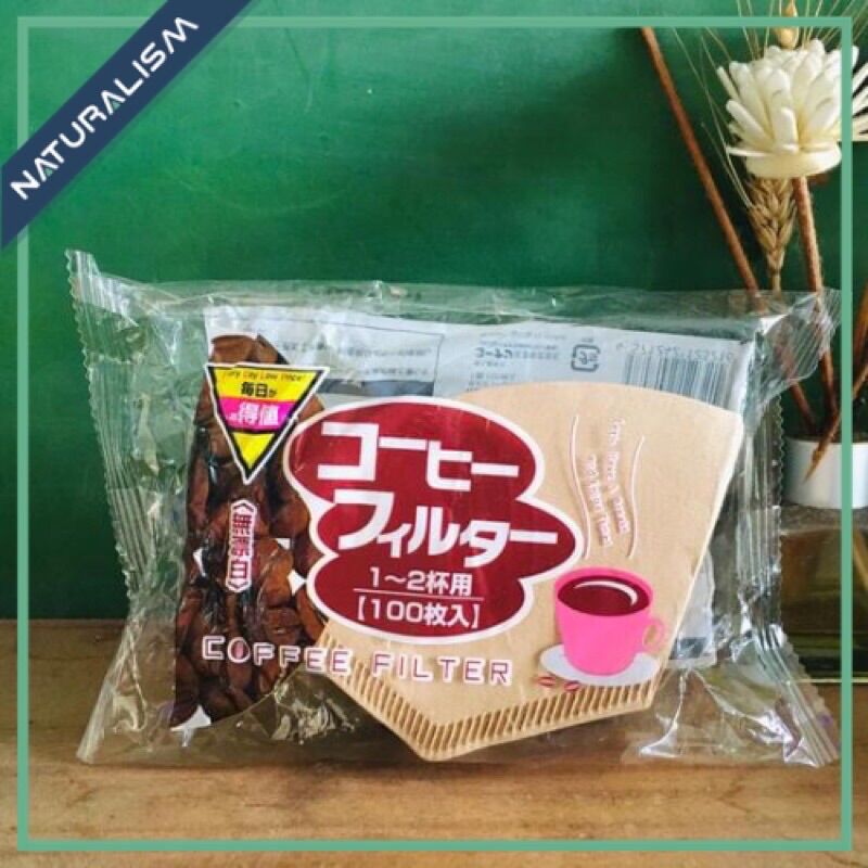 100 tờ Giấy lọc cà phê công nghệ Nhật U101 1-2 ly cho phễu Kalita, Melitta, máy - Coffee filter paper màu tự nhiên