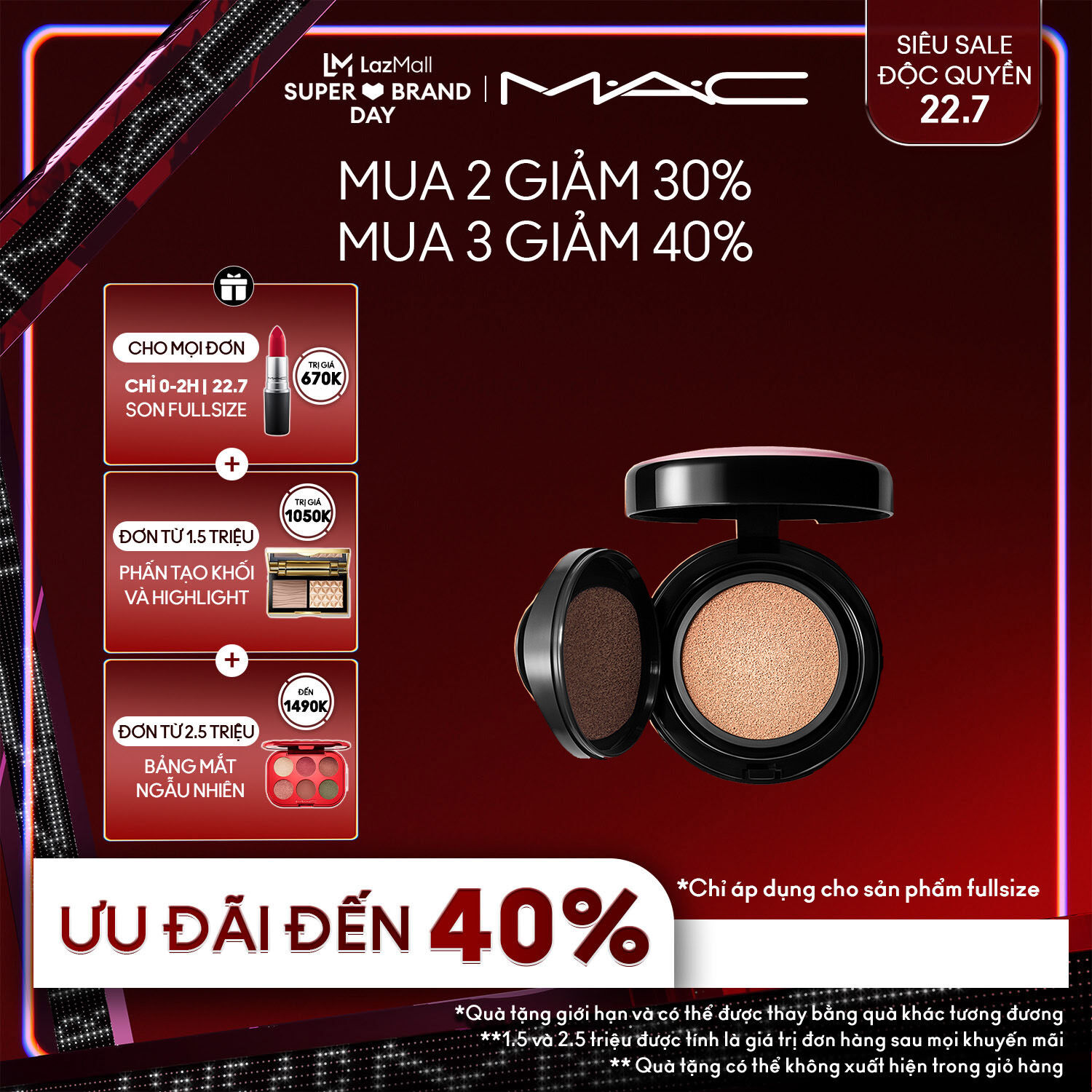MAC Lightful C³  Quick Finish Cushion Compact SPF 50 / PA++++ with Light-Diffusing Complex, 12g