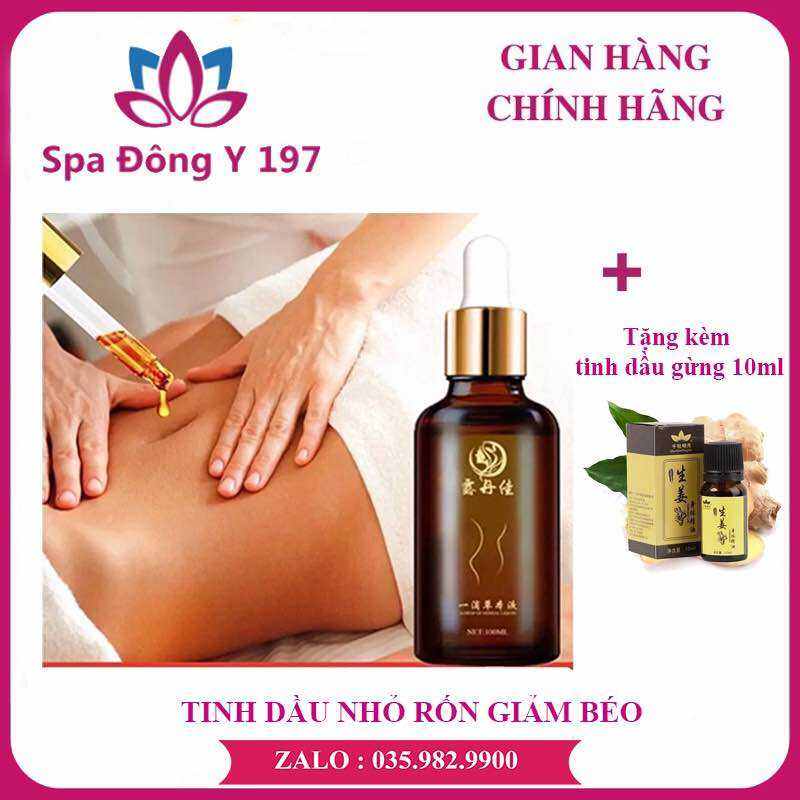 Tinh dầu nhỏ rốn giảm béo - Tặng kèm 1 lọ tinh dầu gừng 10ml