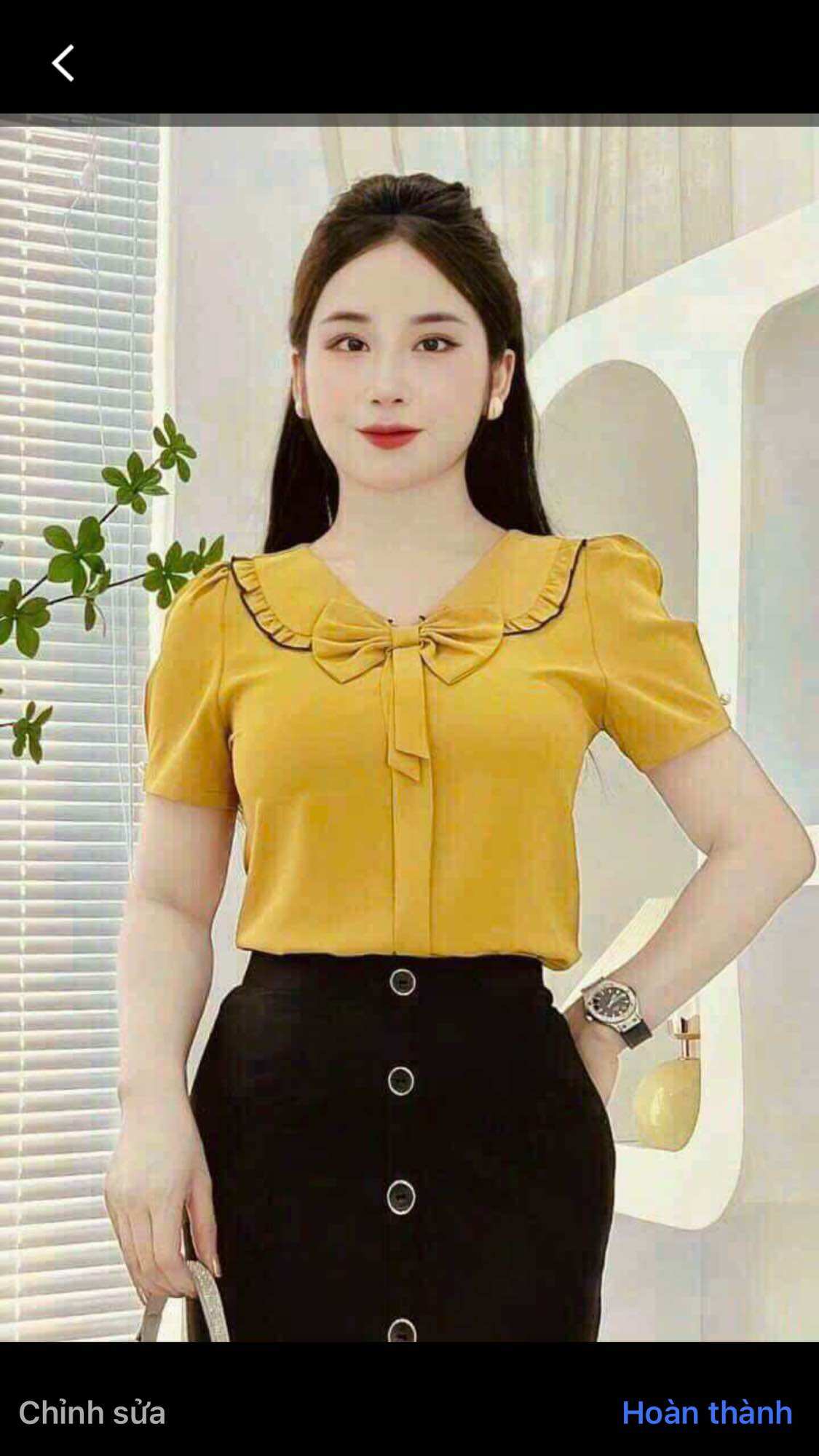 Áo cổ tròn nhúng bèo