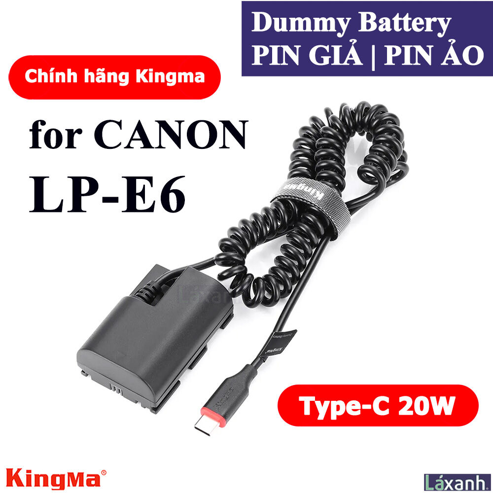Dummy type-c lp-e6 | pin giả pin ảo pin dummy battery dc coupler canon eos r6 r5 r 5d2 5d3 5d4 6d 6d2 7d 7d2 60d 70d 80d 90d xc10 xc15 canon lp-e6 lpe6