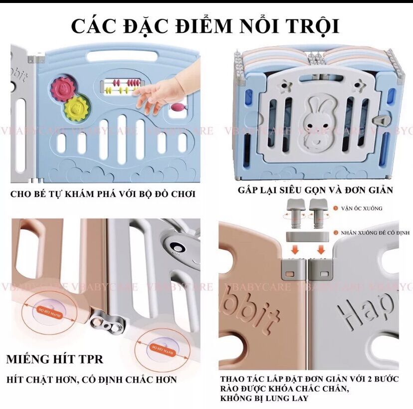Quây cũi nhựa gấp gọn cho bé(+100 bóng)